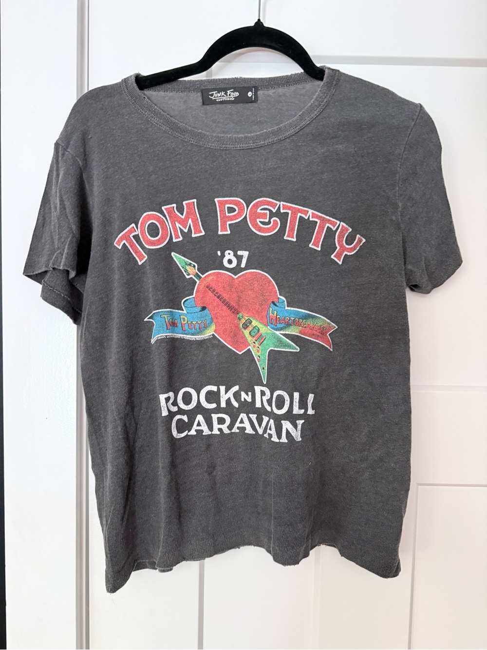Tom Petty Black '87 Rock n Roll Caravan Graphic Tee JUNK FOOD L